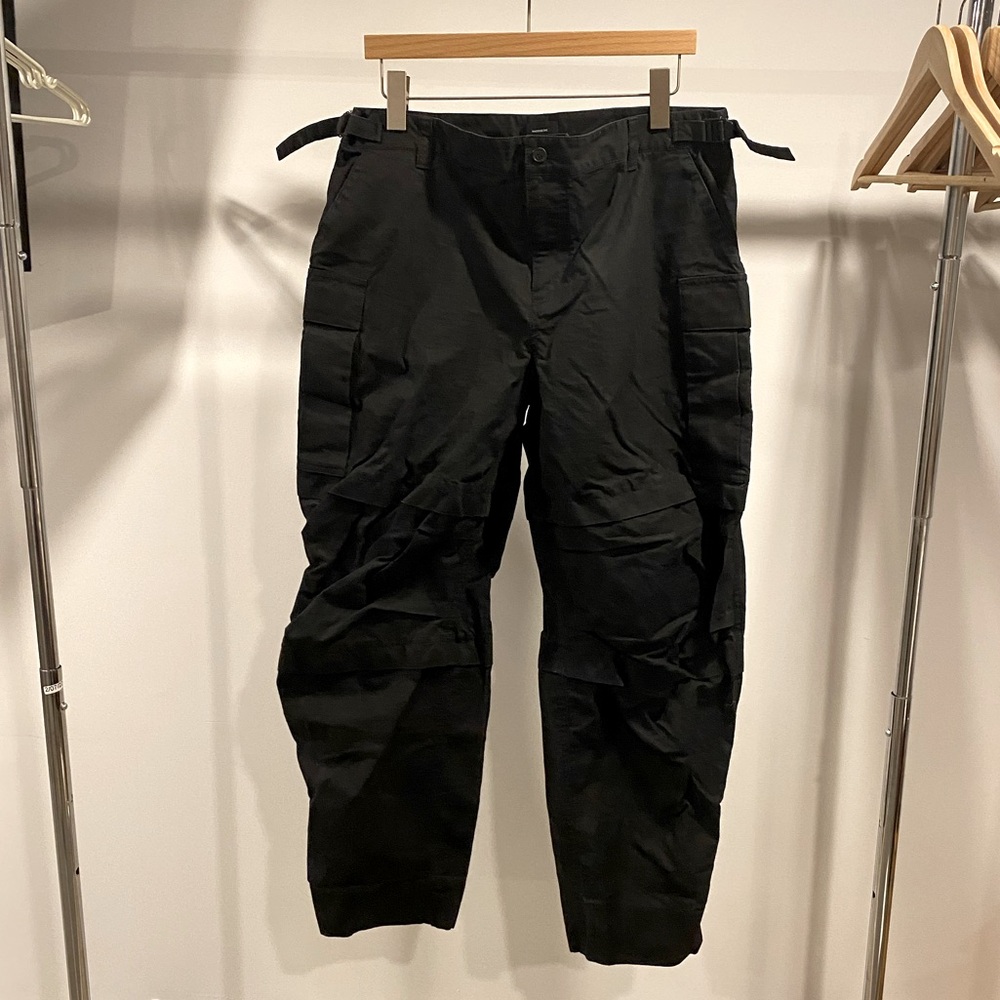 Wardrobe NYC, black cotton cargo pants, size XL